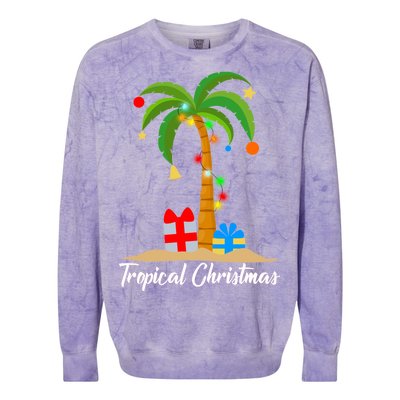 Tropical Christmas Colorblast Crewneck Sweatshirt