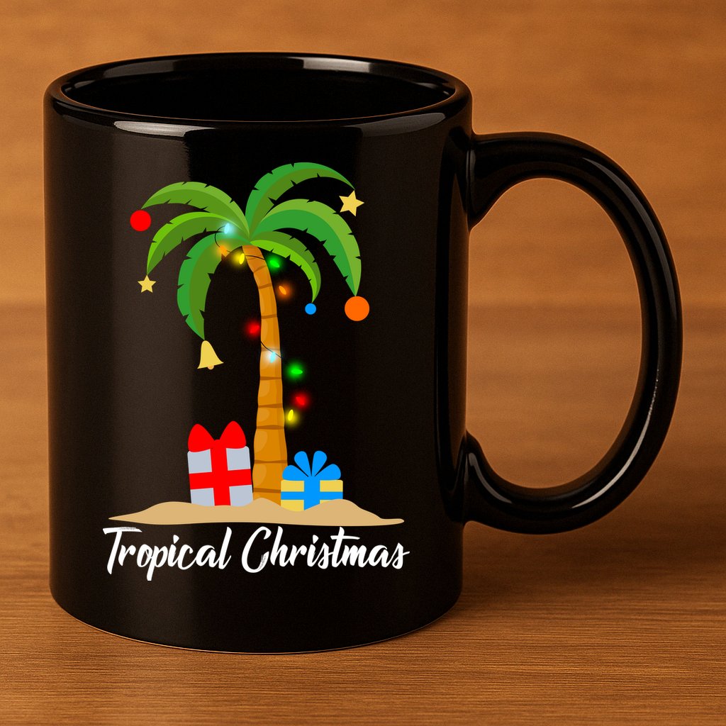 Tropical Christmas 11oz C Handle Ceramic Mug