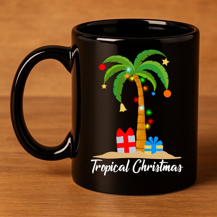 Tropical Christmas 11oz C Handle Ceramic Mug