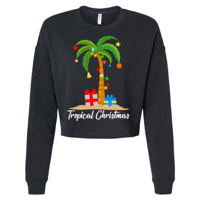 Tropical Christmas Cropped Pullover Crew