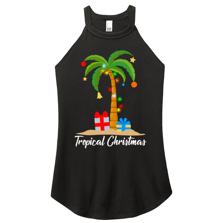 Tropical Christmas Women's Perfect Tri Rocker Tank