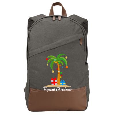 Tropical Christmas Cotton Canvas Backpack