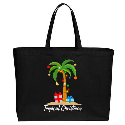 Tropical Christmas Cotton Canvas Jumbo Tote