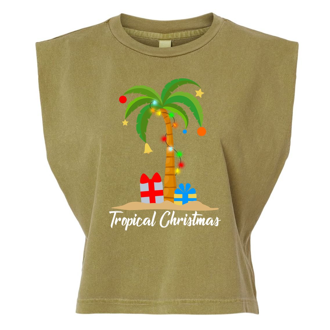 Tropical Christmas Garment-Dyed Women's Muscle Tee