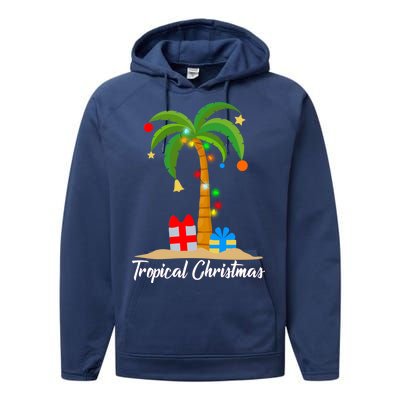 Tropical Christmas Performance Fleece Hoodie