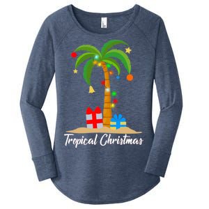 Tropical Christmas Women's Perfect Tri Tunic Long Sleeve Shirt