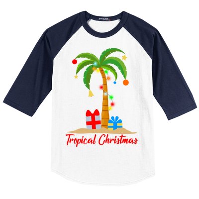 Tropical Christmas Baseball Sleeve Shirt