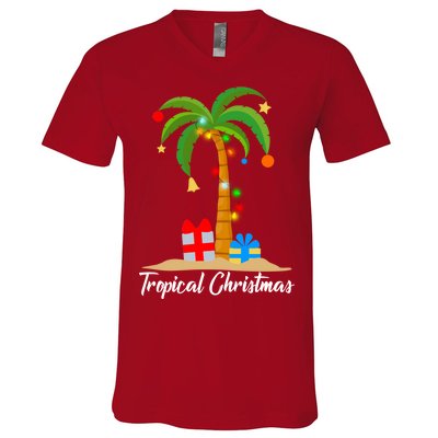 Tropical Christmas V-Neck T-Shirt