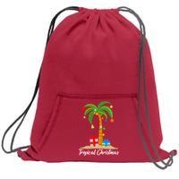 Tropical Christmas Sweatshirt Cinch Pack Bag