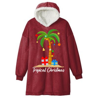 Tropical Christmas Hooded Wearable Blanket