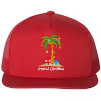 Tropical Christmas Flat Bill Trucker Hat