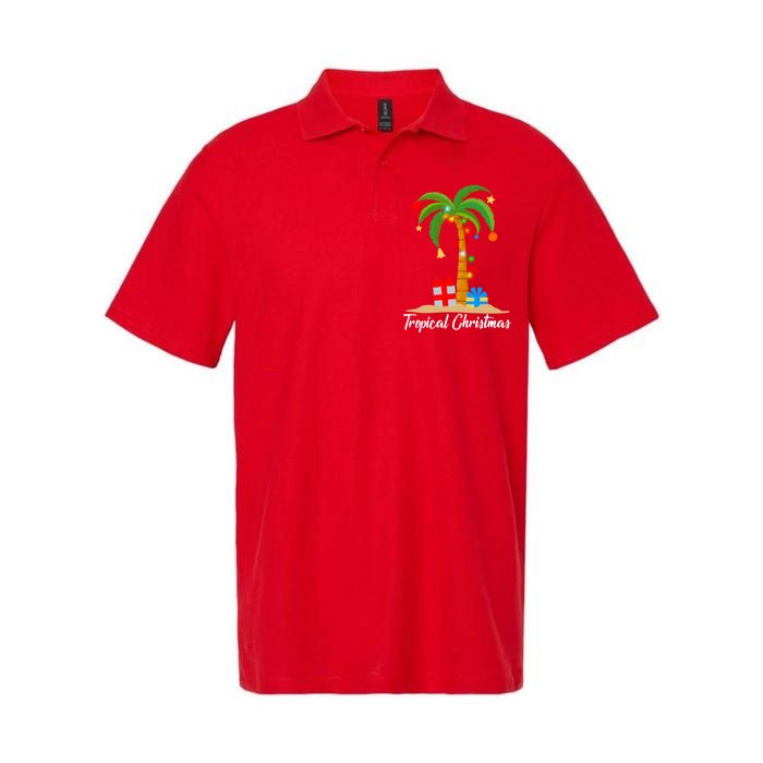 Tropical Christmas Softstyle Adult Sport Polo