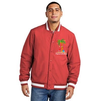 Tropical Christmas Insulated Varsity Jacket