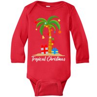 Tropical Christmas Baby Long Sleeve Bodysuit