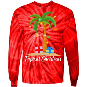 Tropical Christmas Tie-Dye Long Sleeve Shirt