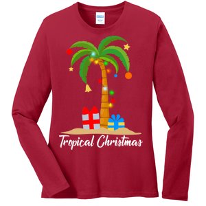 Tropical Christmas Ladies Long Sleeve Shirt