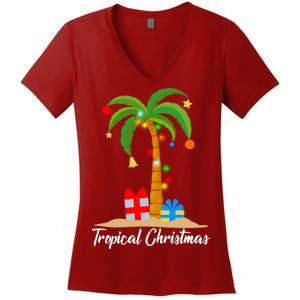 Tropical Christmas Women's V-Neck T-Shirt