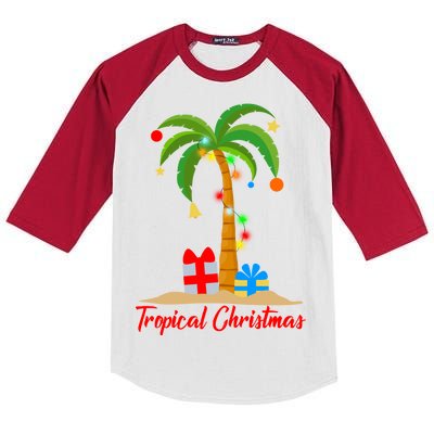 Tropical Christmas Kids Colorblock Raglan Jersey