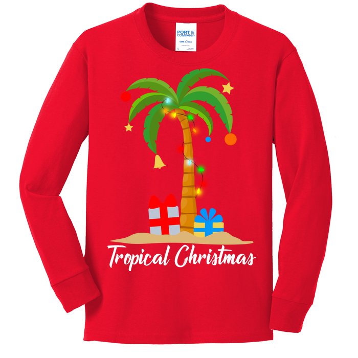 Tropical Christmas Kids Long Sleeve Shirt