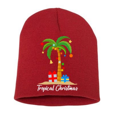 Tropical Christmas Short Acrylic Beanie