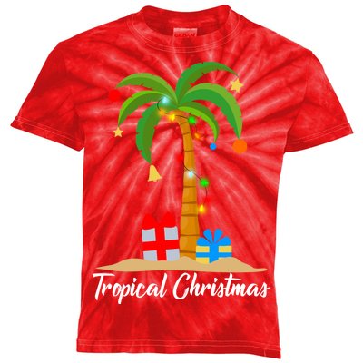 Tropical Christmas Kids Tie-Dye T-Shirt