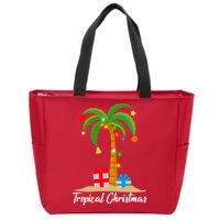 Tropical Christmas Zip Tote Bag