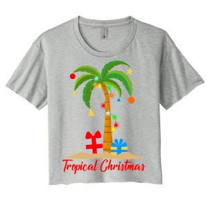 Tropical Christmas Women's Crop Top Tee