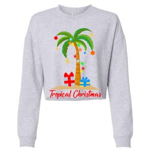 Tropical Christmas Cropped Pullover Crew