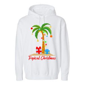 Tropical Christmas Garment-Dyed Fleece Hoodie