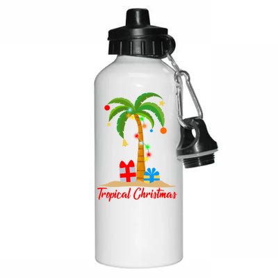 Tropical Christmas Aluminum Water Bottle