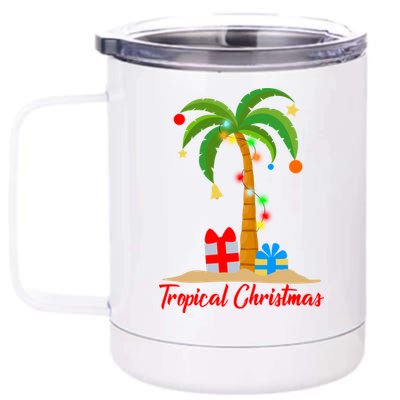 Tropical Christmas 12 oz Stainless Steel Tumbler Cup