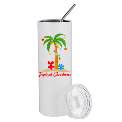 Tropical Christmas Stainless Steel Tumbler