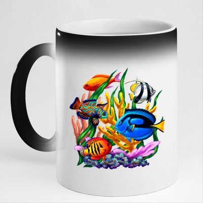 Tropical Fish 11oz Black Color Changing Mug