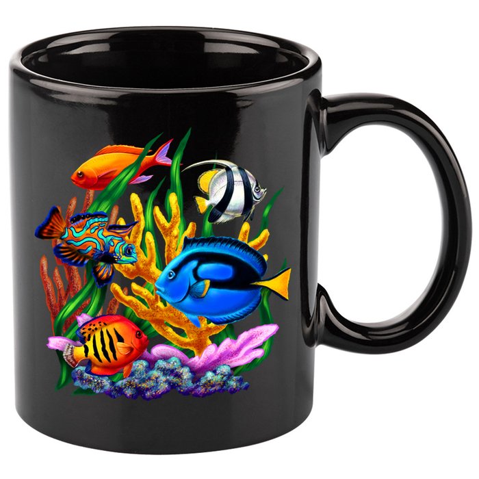 Tropical Fish 11oz C Handle Ceramic Mug