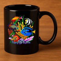 Tropical Fish 11oz C Handle Ceramic Mug