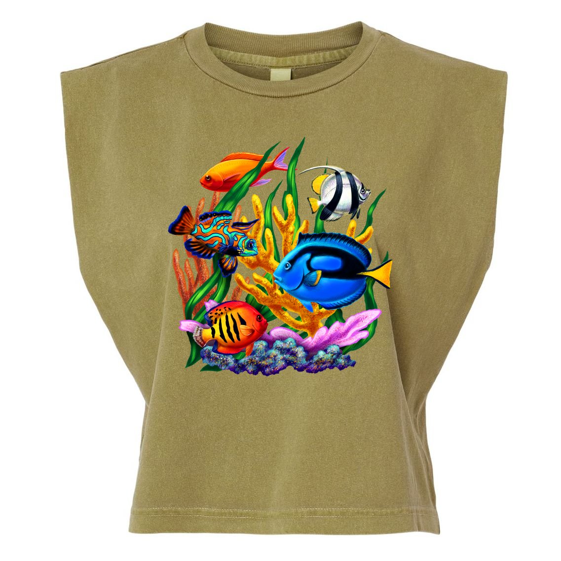 Tropical Fish Garment-Dyed Women's Muscle Tee