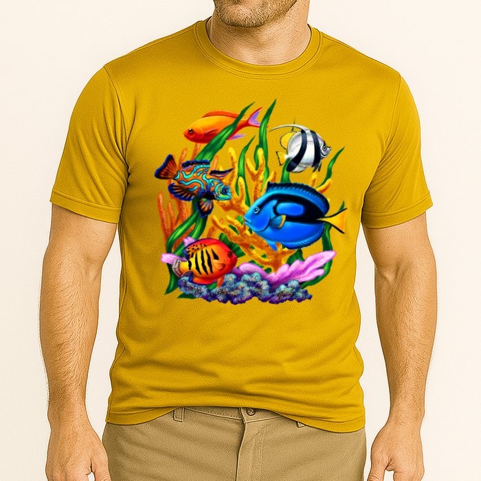 Tropical Fish Cooling Performance Crew T-Shirt