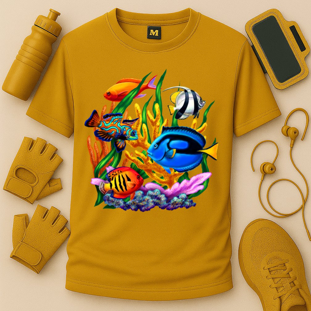 Tropical Fish Cooling Performance Crew T-Shirt