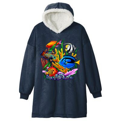 Tropical Fish Hooded Wearable Blanket