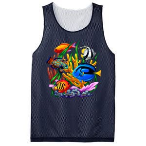 Tropical Fish Mesh Reversible Basketball Jersey Tank