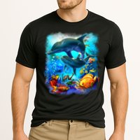 Tropical Fish Dolphins Portrait Cooling Performance Crew T-Shirt