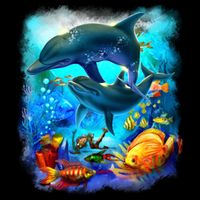 Tropical Fish Dolphins Portrait Cooling Performance Crew T-Shirt