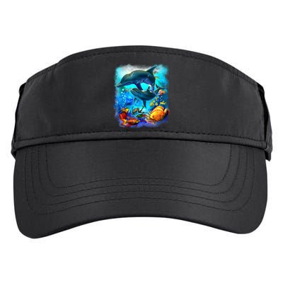 Tropical Fish Dolphins Portrait Adult Drive Performance Visor