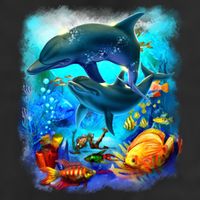 Tropical Fish Dolphins Portrait Beanie