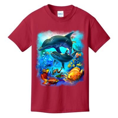 Tropical Fish Dolphins Portrait Kids T-Shirt