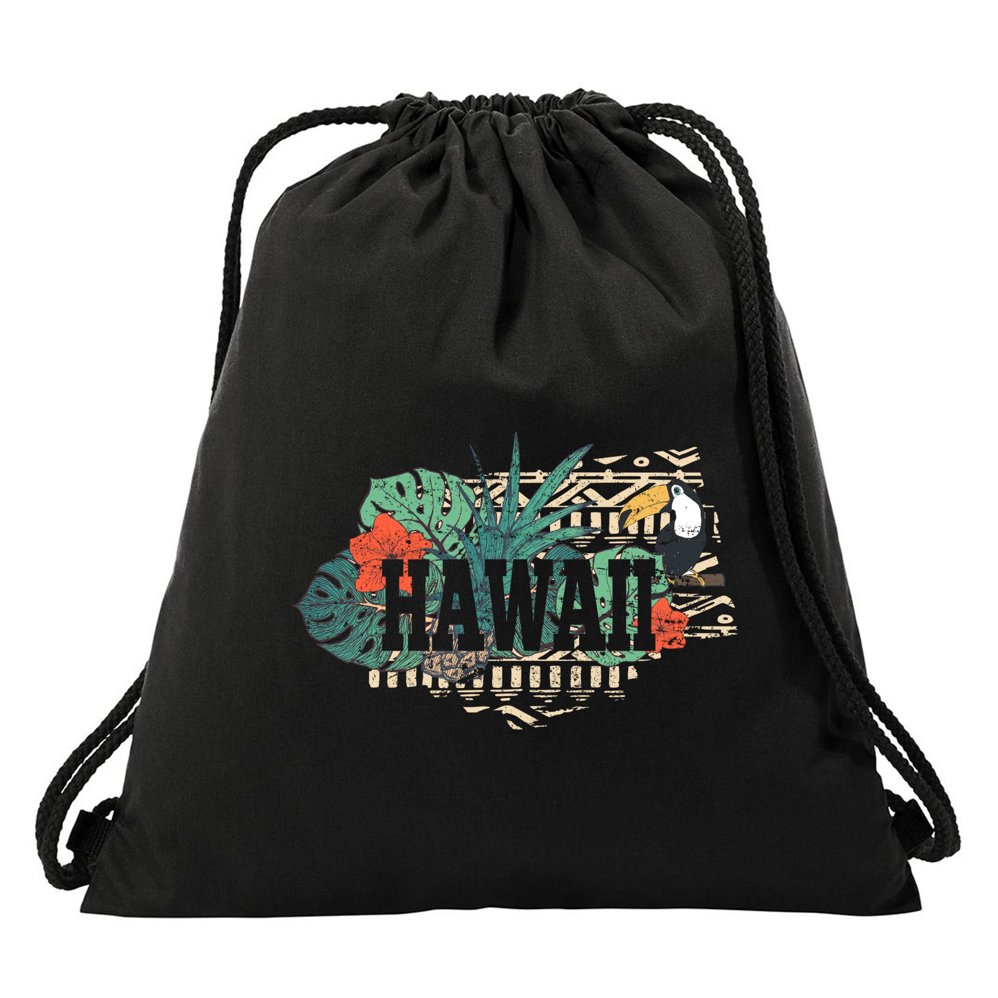 Tropical Paradise Classic Hawaii Bird Drawstring Bag