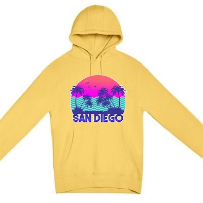 Tropical Retro San Diego Premium Pullover Hoodie