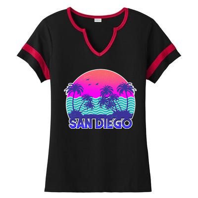 Tropical Retro San Diego Ladies Halftime Notch Neck Tee