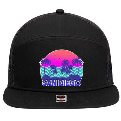 Tropical Retro San Diego 7 Panel Mesh Trucker Snapback Hat