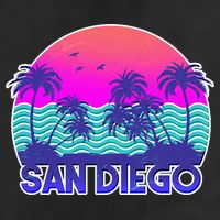Tropical Retro San Diego 7 Panel Mesh Trucker Snapback Hat